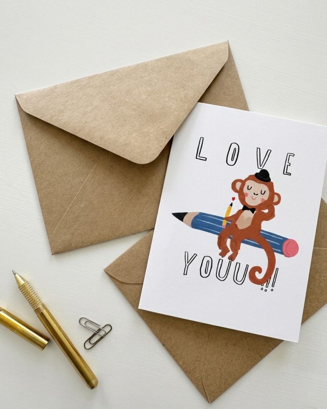 Love You Monkey Card